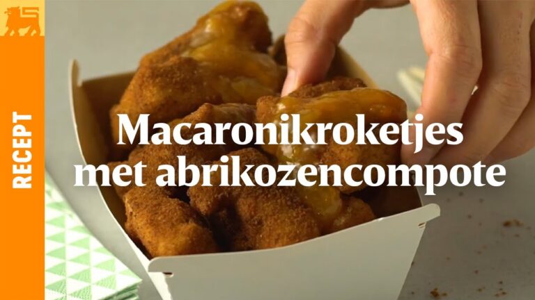 Macaronikroketjes met abrikozencompote