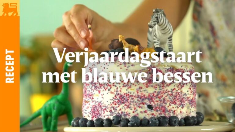 Verjaardagstaart met blauwe bessen
