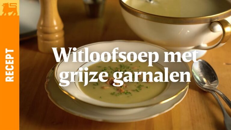 Witloofsoep met grijze garnalen